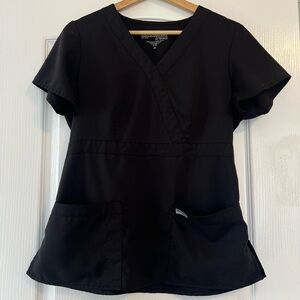 Grey's Anatomy Black Crossover Scrub Top